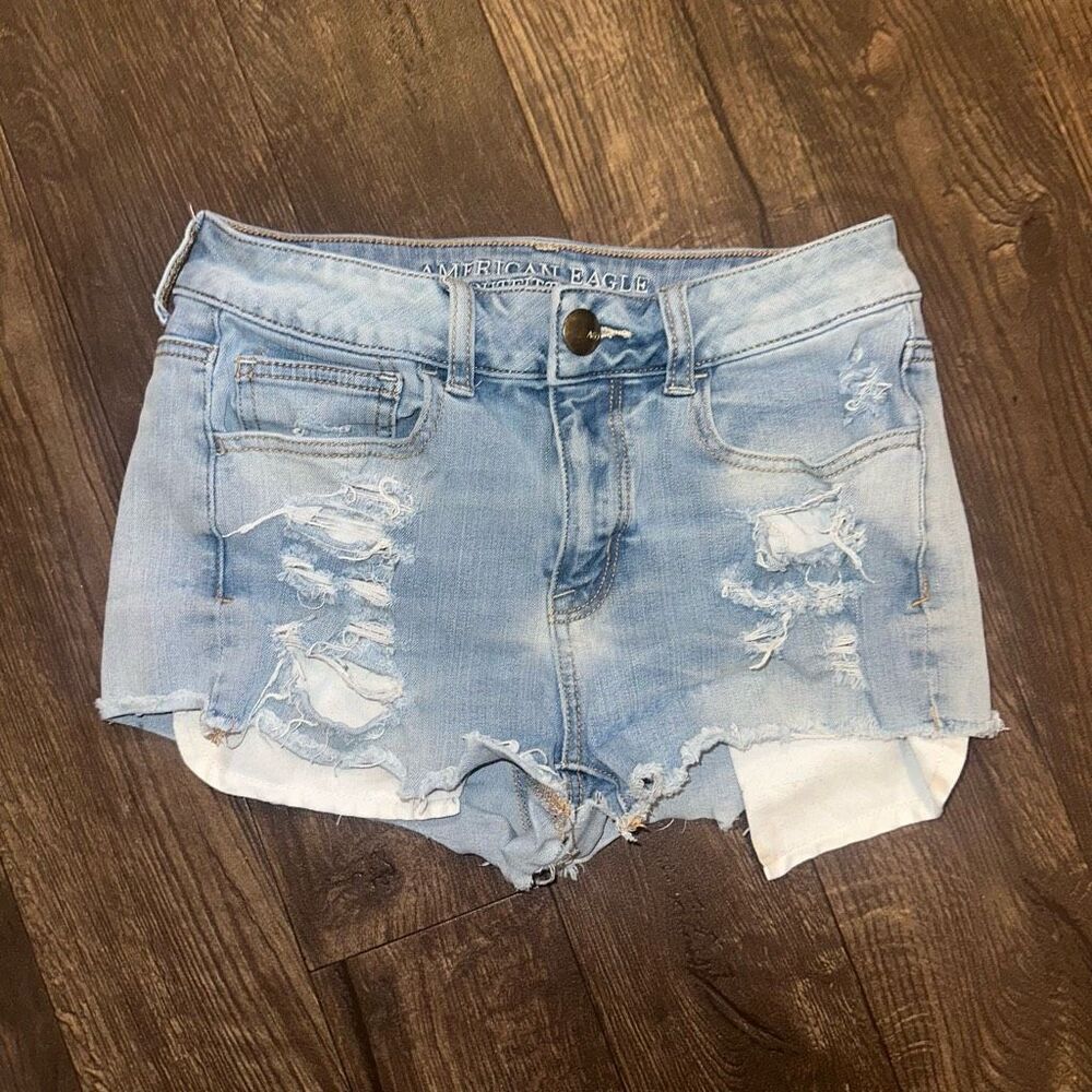 American Eagle destroyed cutoff 2 hi-rise shortie shorts